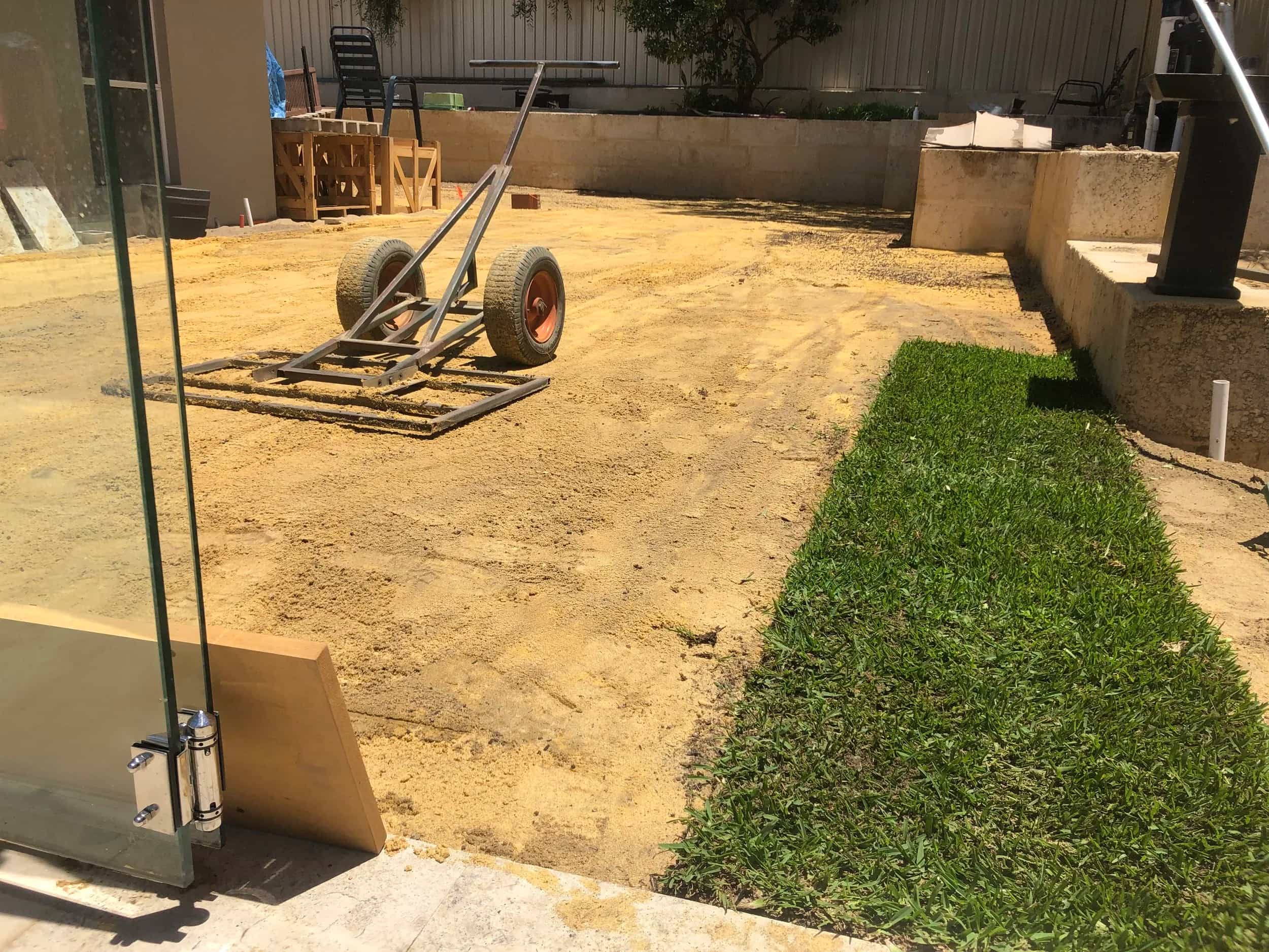 Turf laying South Yarra lawn installation