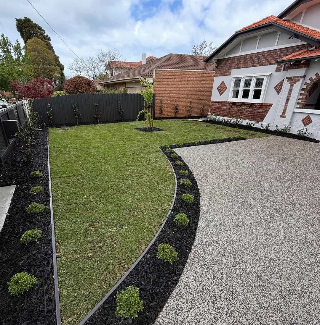 Garden makeover services Melbourne transforming outdoor space with new turf, paving and plants