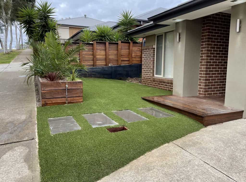 Paving and artificial grass combination Melbourne